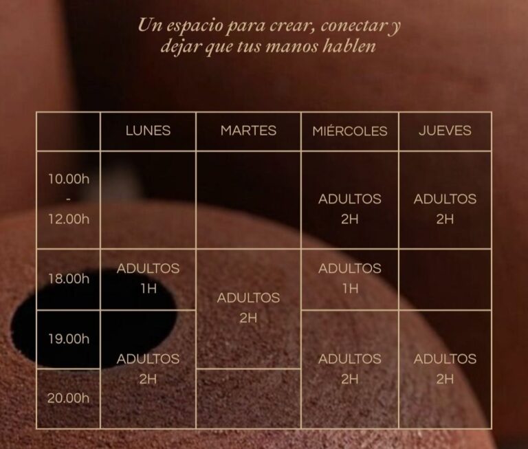 Horario clases de ceramica Cabaliito