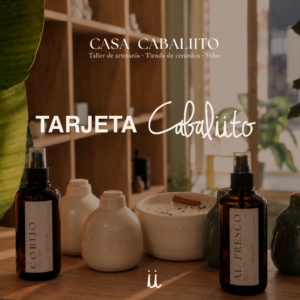 Anverso de la tarjeta regalo física Cabaliito para productos de la tienda